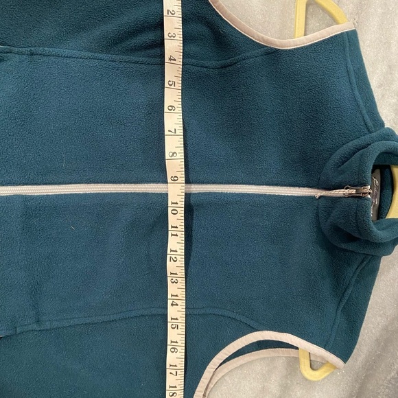 Eddie Bauer Women’s Full Zip Mock Neck Teal Fleece Vest Zip Pockets Size S - Picture 9 of 10